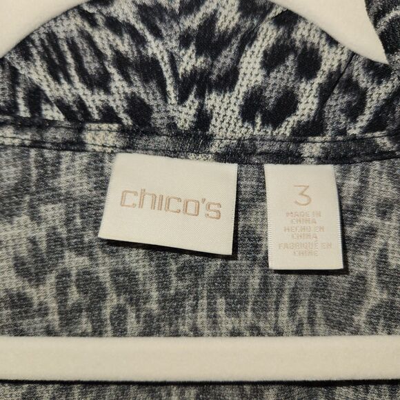Chico’s Leopard Print L/S Slouchy Cowl Neck Tunic Size 3 (18) PLUS Lagenlook - Picture 2 of 8
